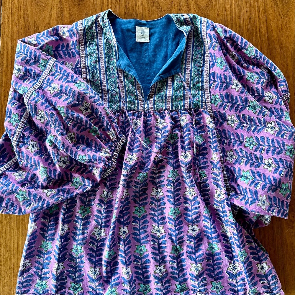 21 Tara peasant blouse- Indian block print.